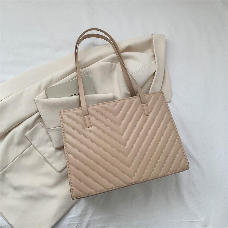 Simple Fashion Large Capacity Tote Bag 2023 Summer New Korean Style Handbag Women Khaki