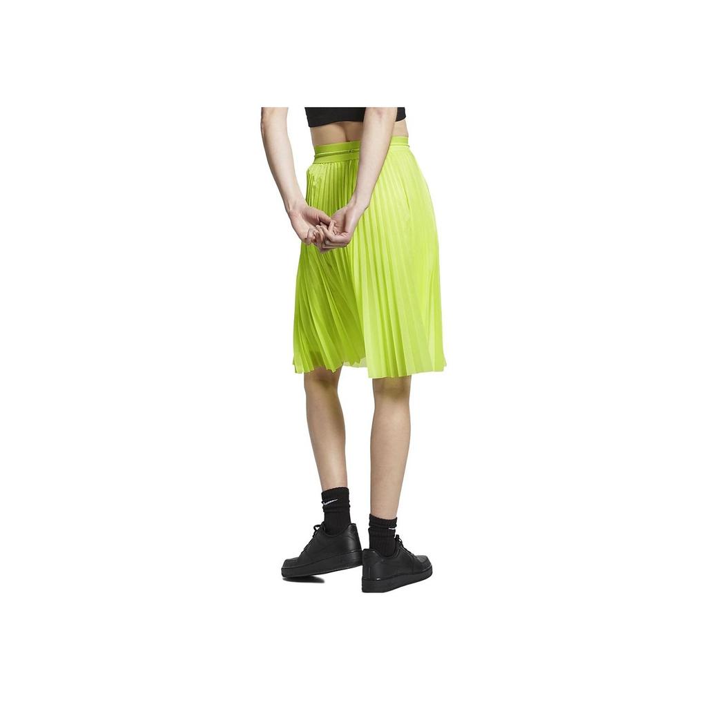 Nike Lab Collection Solid Color Pleated Sports Casual Skirt Women skirts Fluorescent-Yellow AV8286-716