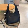 Women's Fashion Shoulder Bag Mesh Bag Sticker Splicing Portable Messenger Bag Large Capacity Personalized Retro Commuter Bag