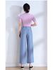 Summer 2025 Women's Slimming Wide-Leg Denim Pants - High Waist, Korean Style 