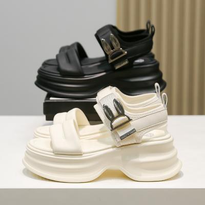 Platform Dad Sandals Women's New Women's Shoes Fashion Velcro Metal Buckle Rabbit Ears Decoration Summer Popular Women's Shoes
