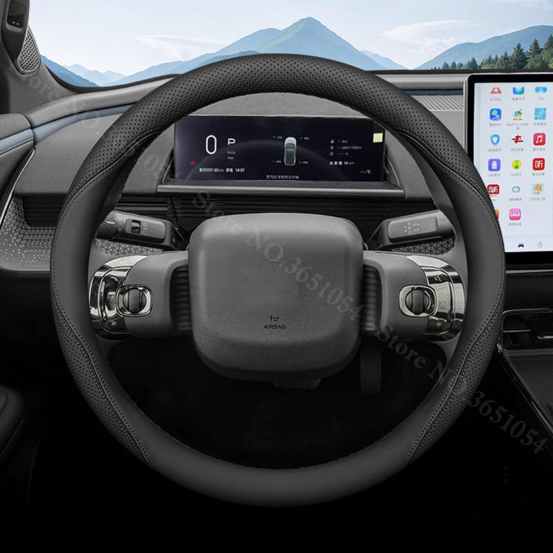 For Toyota bZ3X 2026 2026 Ultrathin Leather Steering Wheel Cover Breathable Car Interior Handle Covers Auto Accessories