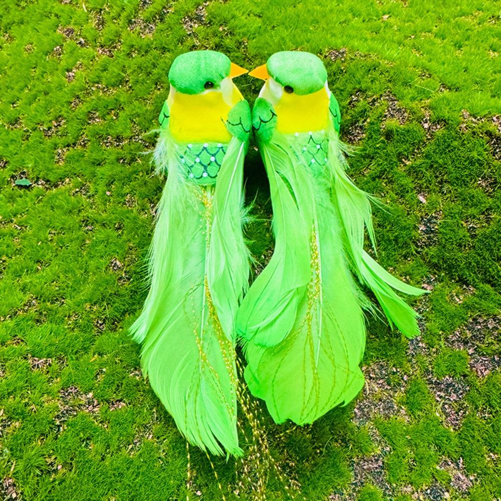 2/12Pcs New Colorful Simulation Birds with Clip Statue Artificial Foam Feather Birds Fake Bird Wedding Festival Home