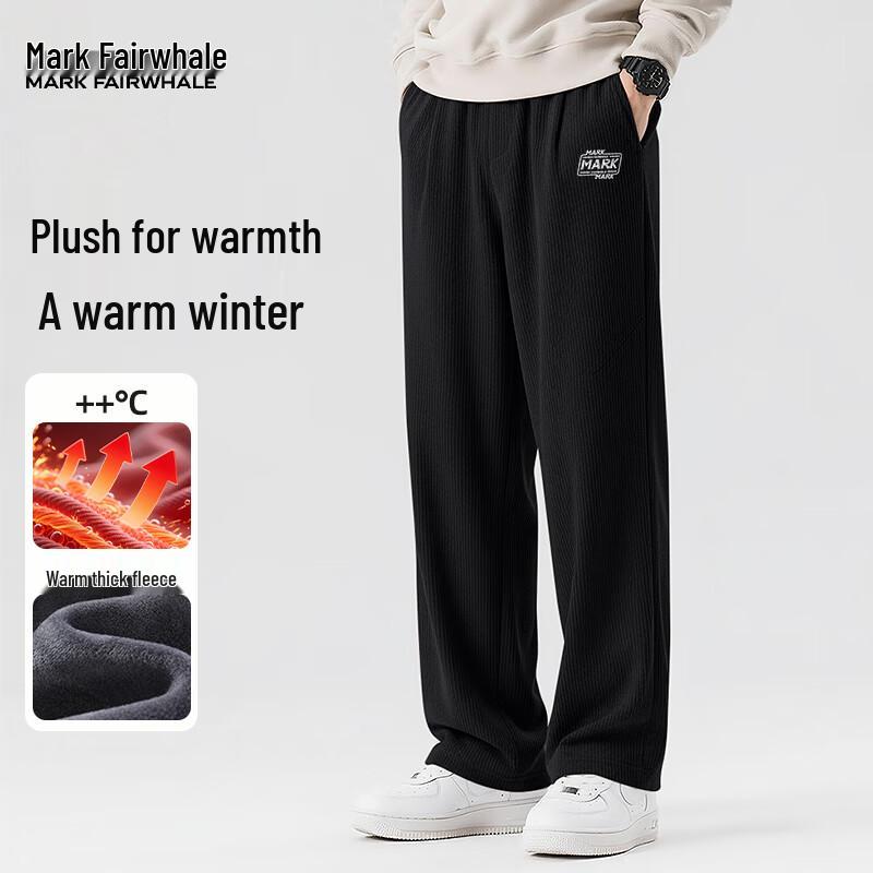 Mark Fairwhale Men's Winter Fleece-Lined Corduroy Straight-Leg Casual Pants