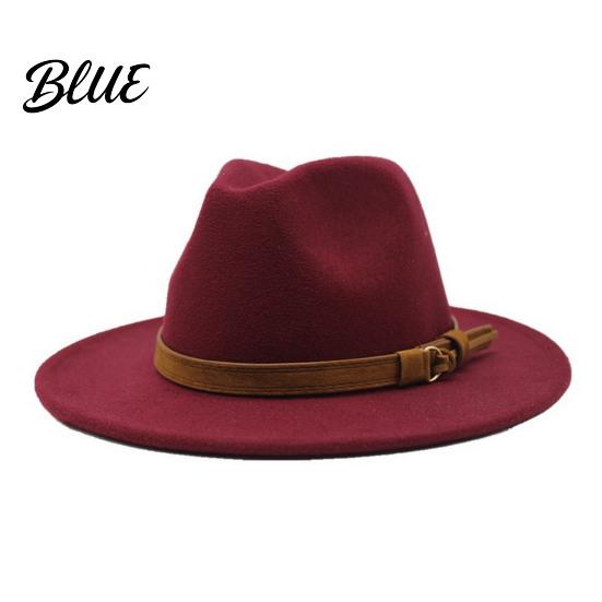 Chapeau Décontracté pour un Usage Quotidien Chapeau Fedora en Feutre de Laine Panama Unisexe avec Bande en Simili Cuir Headgear Laineux Durable Trilby à Large Bord Vintage pour Femmes