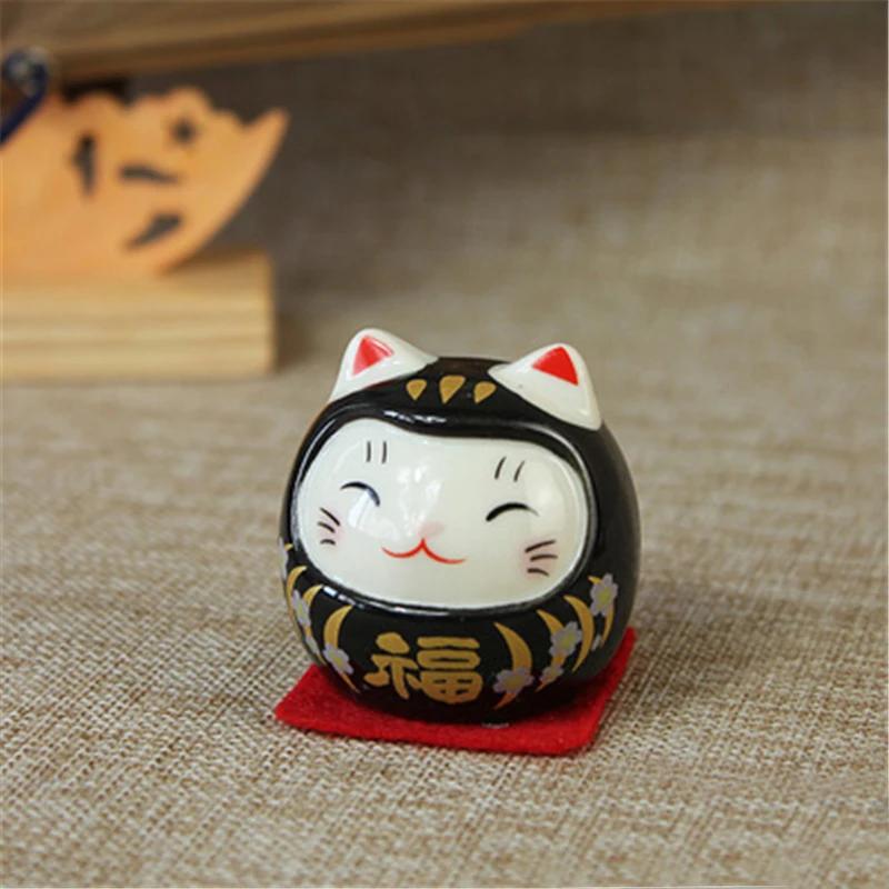 Multicolor Waving Hand Cat Home Decor Welcome Waving Cat Sculpture Statue Decor Car Ornament Chinese Lucky Wealth Waving Cat