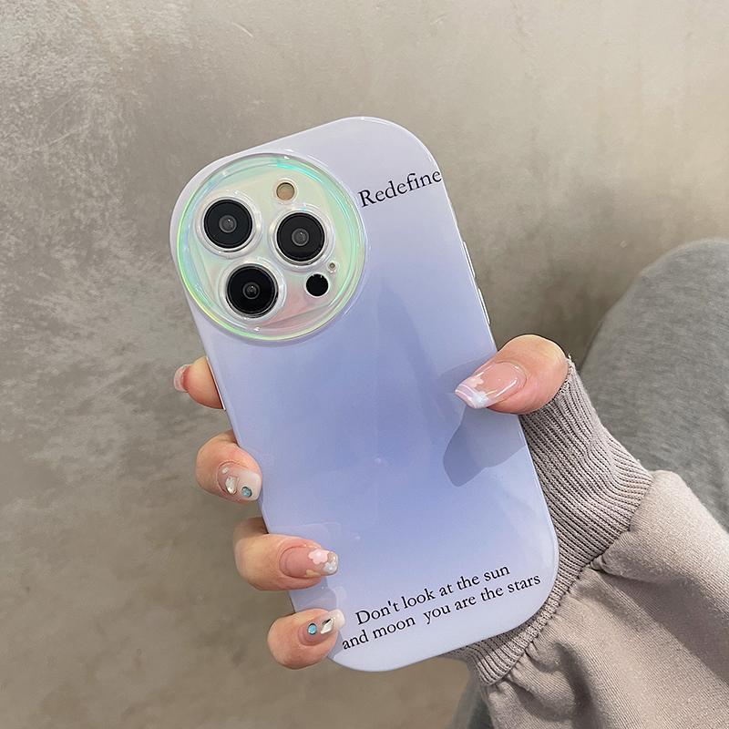 Luxury Gradient Halo Laser Lens Shockproof Phone Case For Iphone 14 13 12 Pro Max 11 Silicone Soft Cover Cases