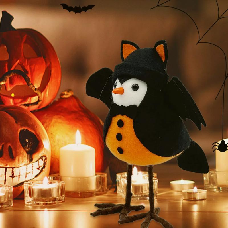 Décorations d'Halloween Douces et Veloutées Araignée Chauve-Souris et Oiseau en Peluche Pour des Expositions Festives