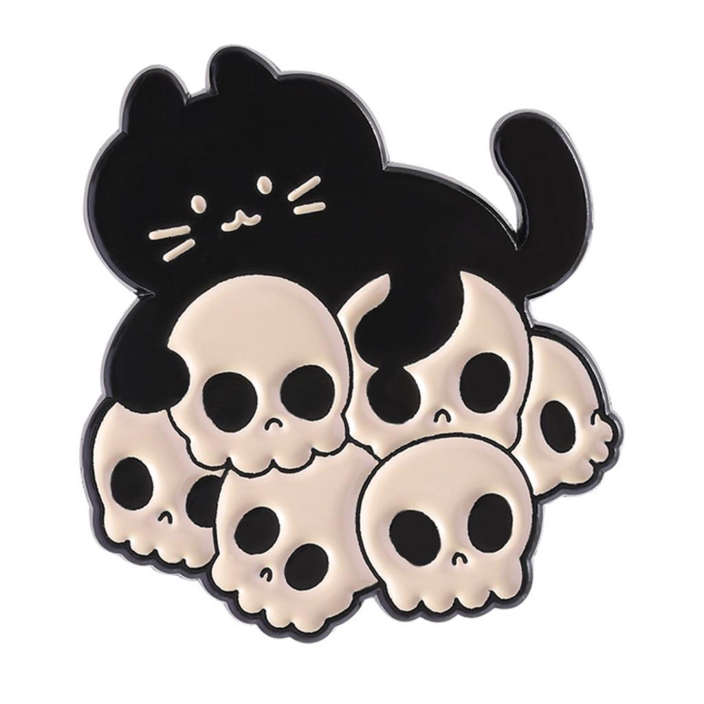 Black Cat Void Loading Enamel Pins Cartoon Cat Theme Lapel Badges Brooch Fun Animals Jewelry Gift for Friends