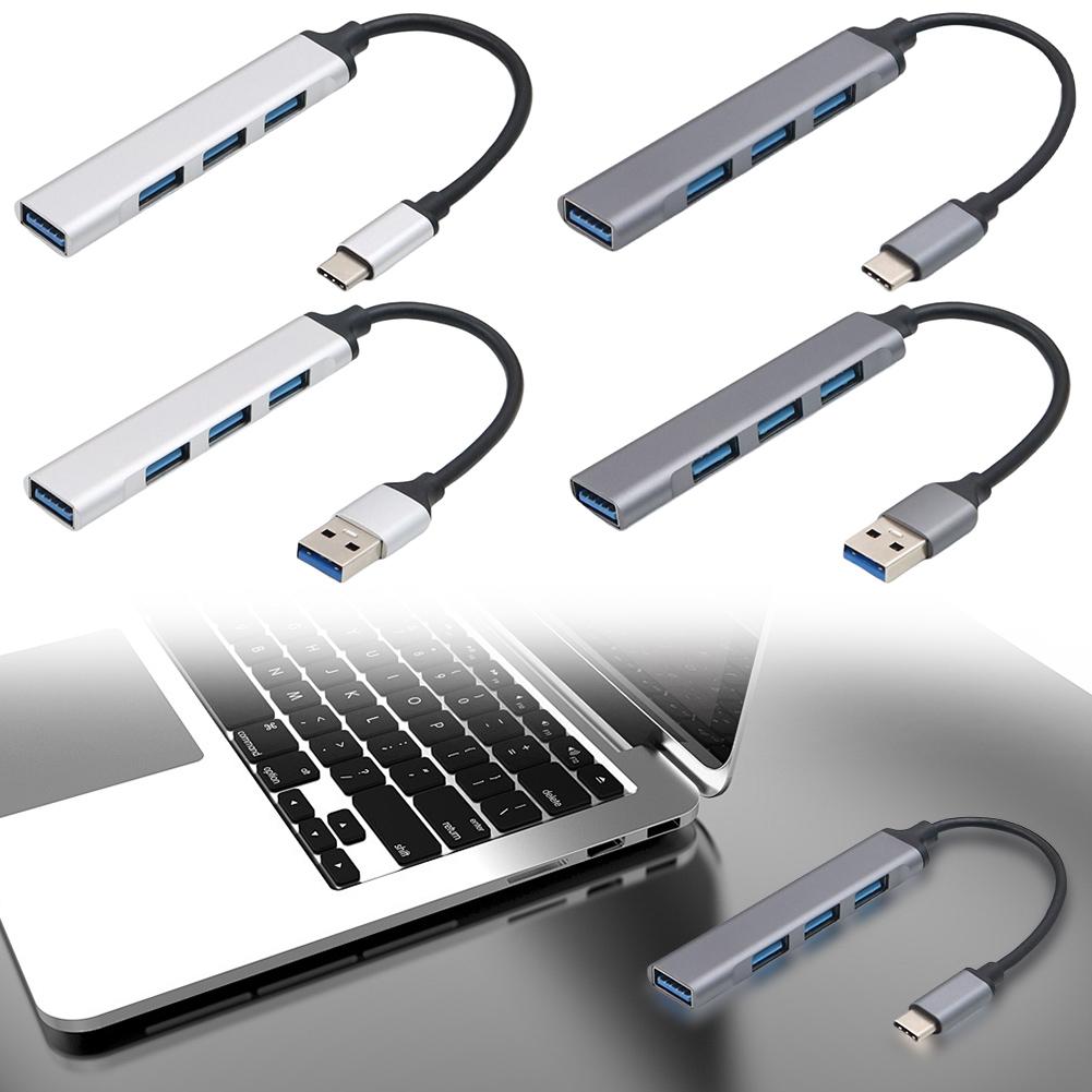4-Port USB 3.0 Hub Adapter 5Gbps USB Data Hub USB C To USB Hub Multiple USB 3.0 Hub USB Port Expander for Laptop and PC