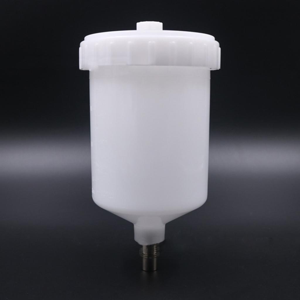 Gravity Feed Paint Pot Large Capacity 600ml Car Spray Guns Cup Replacement Pot Jet Paint Sprayer Cup Thread-Connector