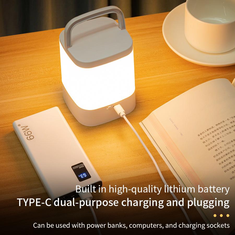 LED Night Light Bedside Rechargeable Desk Lamp Bedroom Baby Feeding Eye Protection Sleep Children's Room LightS Table Lamp