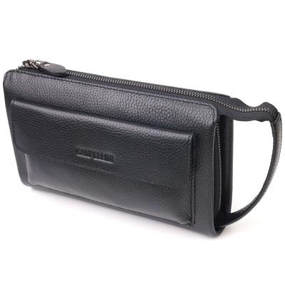 Embreagem masculina ideal feita de couro genuíno CANPELLINI 21560 Preto