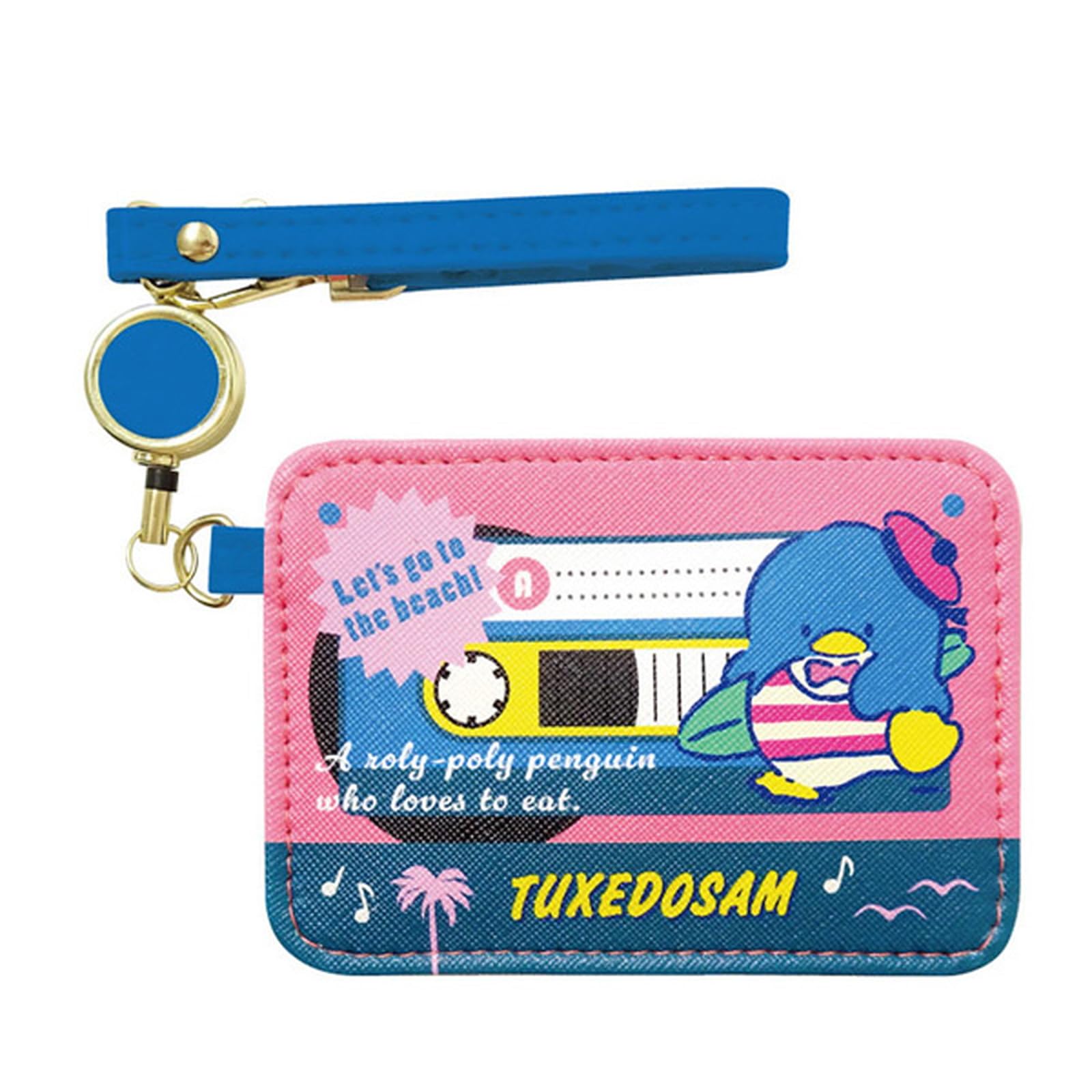 

K Company Sanrio Characters (Vintage Retro) Pass Case with Reel, Tuxedo Sam, SAV-RT-TX, H10.6 x W7.3 x D0.7cm