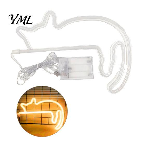 Neon Cat Wall Light LED Sign Sconce for Bedroom Decor, Cute Cartoon Animal Lighting Light, Energy Saving Decorative Lamp Living Room And Party