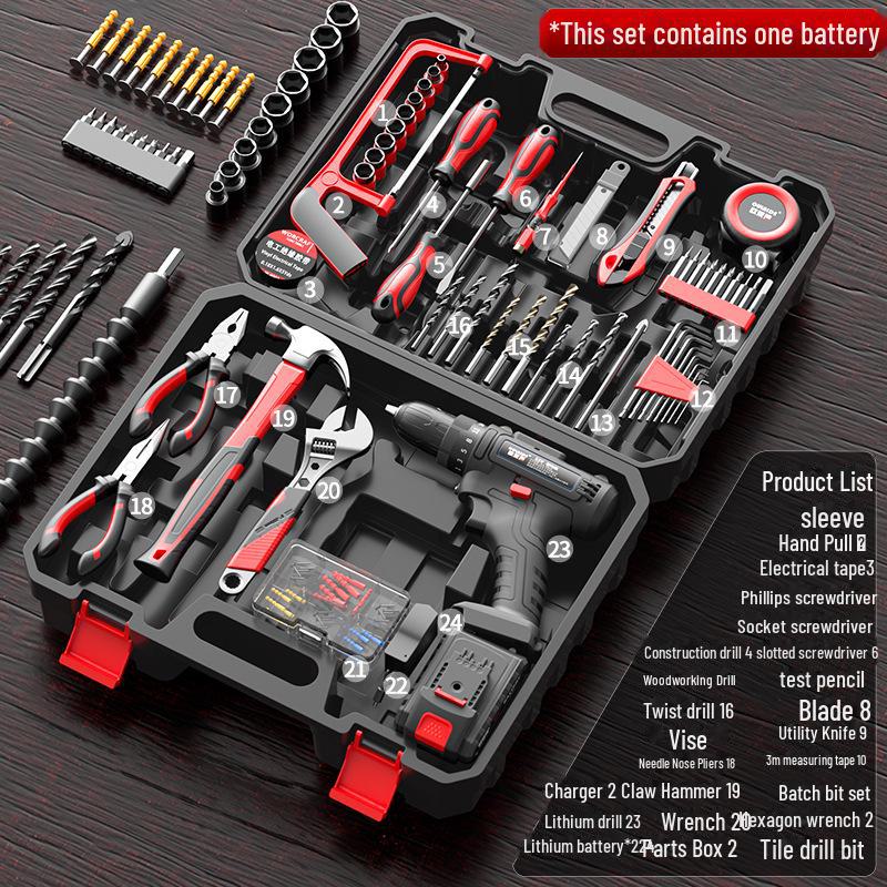 Multifunctional Electric Drill & Household Repair Tool Set for Carpentry and Electrician Tasks