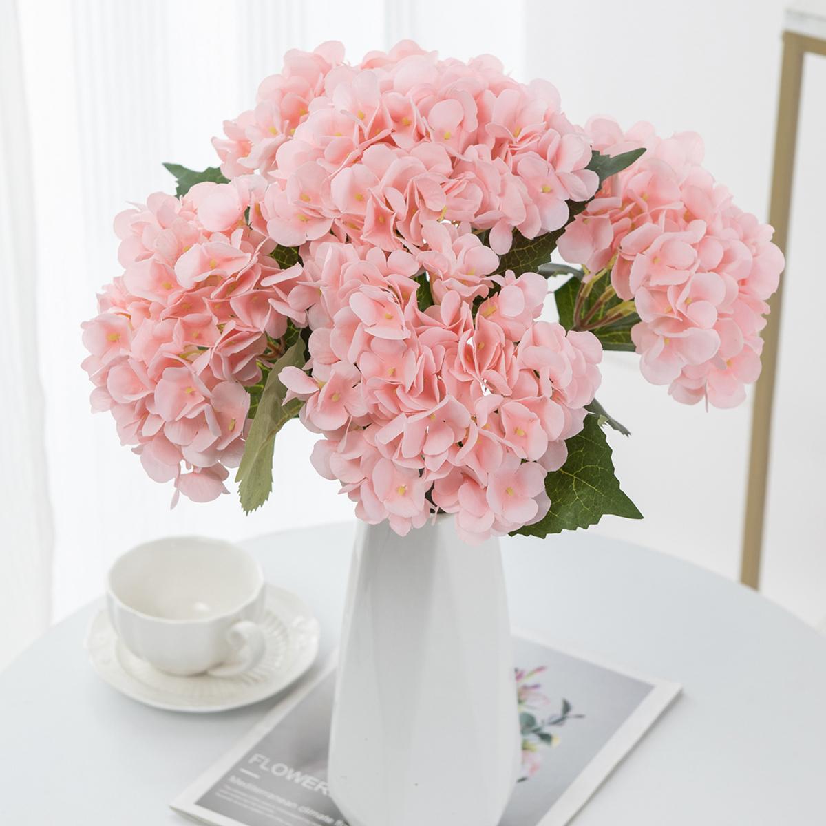 

Искусственные цветы букет гортензии горячая распродажа высокое качество для украшения дома стола ваз фестиваль свадьба невеста сделай сам подарки коробка 1pc