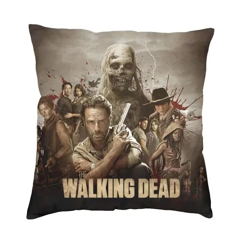 

Чехлы для подушек в скандинавском стиле «Ходячие мертвецы» 45x45 см, мягкие подушки для дивана с изображением зомби из телешоу ужасов, квадратные наволочки для украшения 12x12Inch