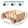 Hallisun 3D Wooden Truck Car Wood DIY Assembly Mechanical Truck Assembly Miniature Wooden Car Birthday Gift for Women and Ages 246 Pieces Puzzle, 3D