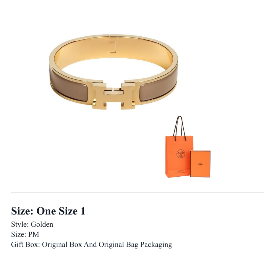 HERMES Clic H Bracelets Unisex Gold