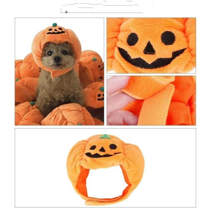 Halloween Pet Cat Dog Pumpkin Hat Halloween Ghost Day Decorative Supplies Small Medium And Large Dogs Teddy Fadou Headgear