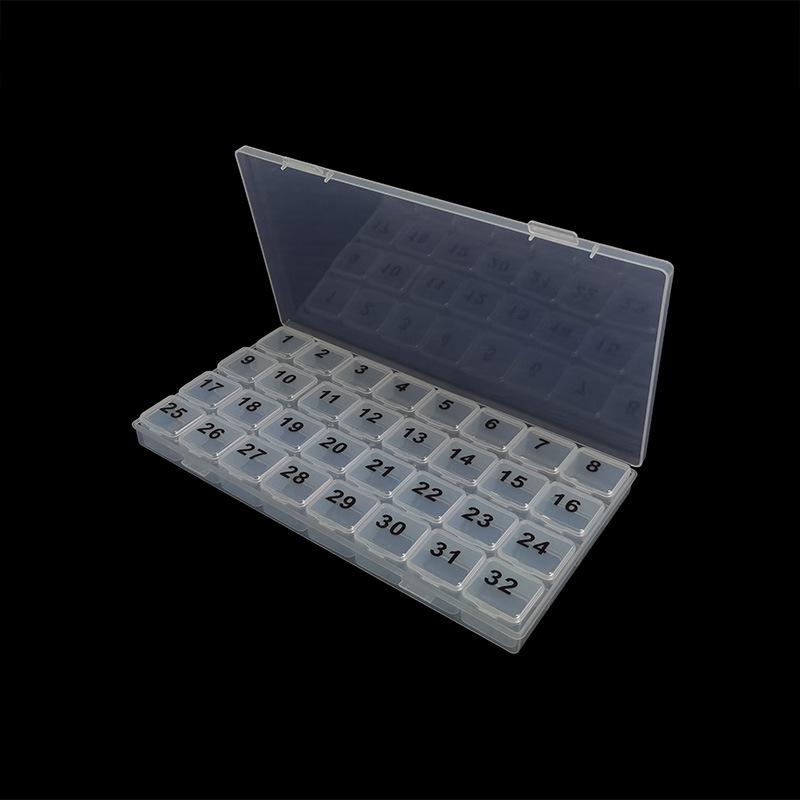 Large Capacity 32-Grid Monthly Pill Organizer Box