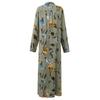 Abito Camicia Lungo da Donna Casual in Cotone Lino Stampato Ampio Temperamento