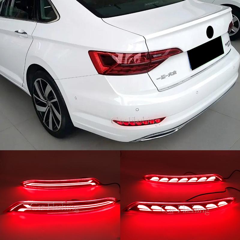 2PCS Led Rear Bumper Reflector Lights For Volkswagen Sagitar MK7 Car Driving Brake Turn Signal Light 12V