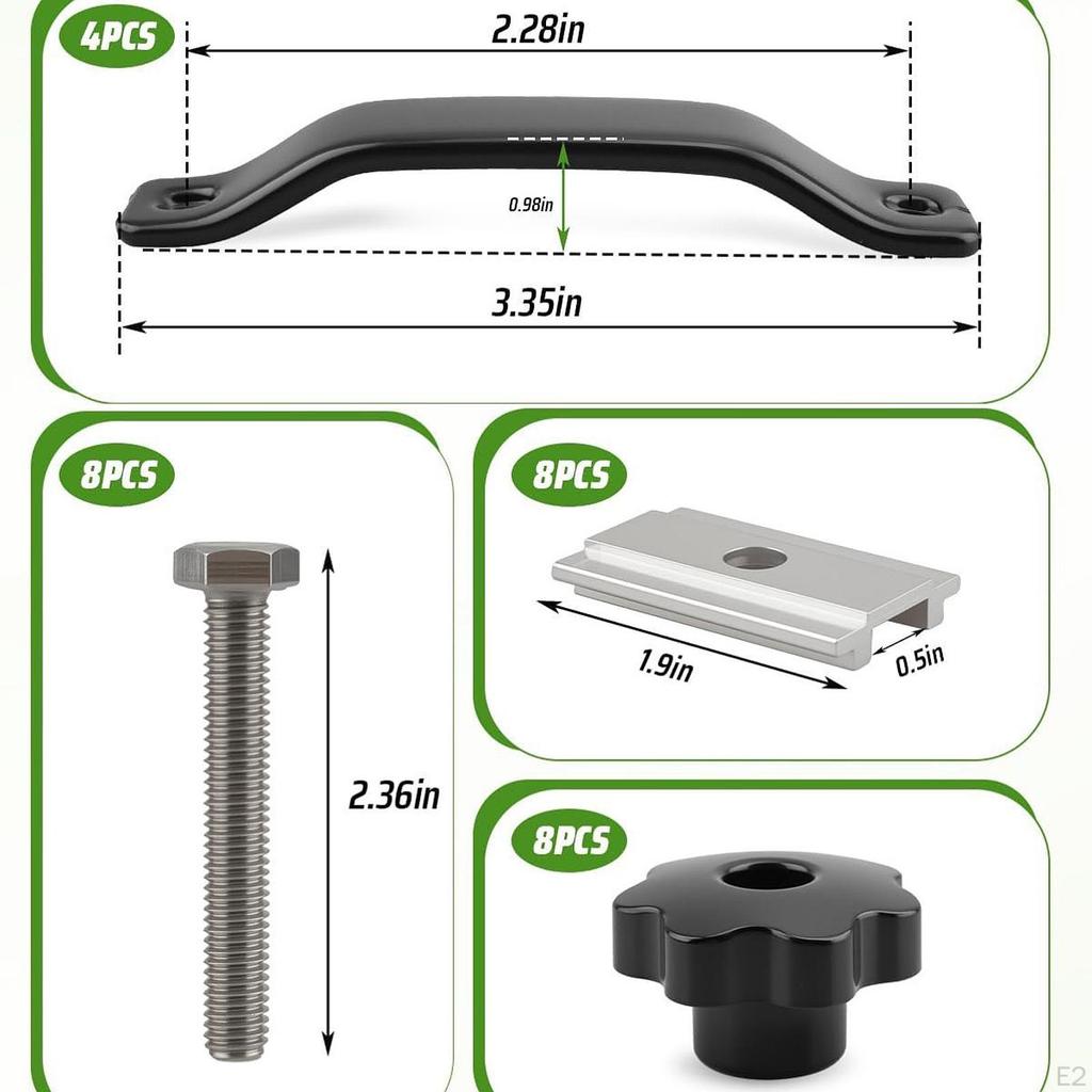 Rooftop Tent Mounting Hardware Kit Sturdy Replace Parts Fittings Black High Performance Simple