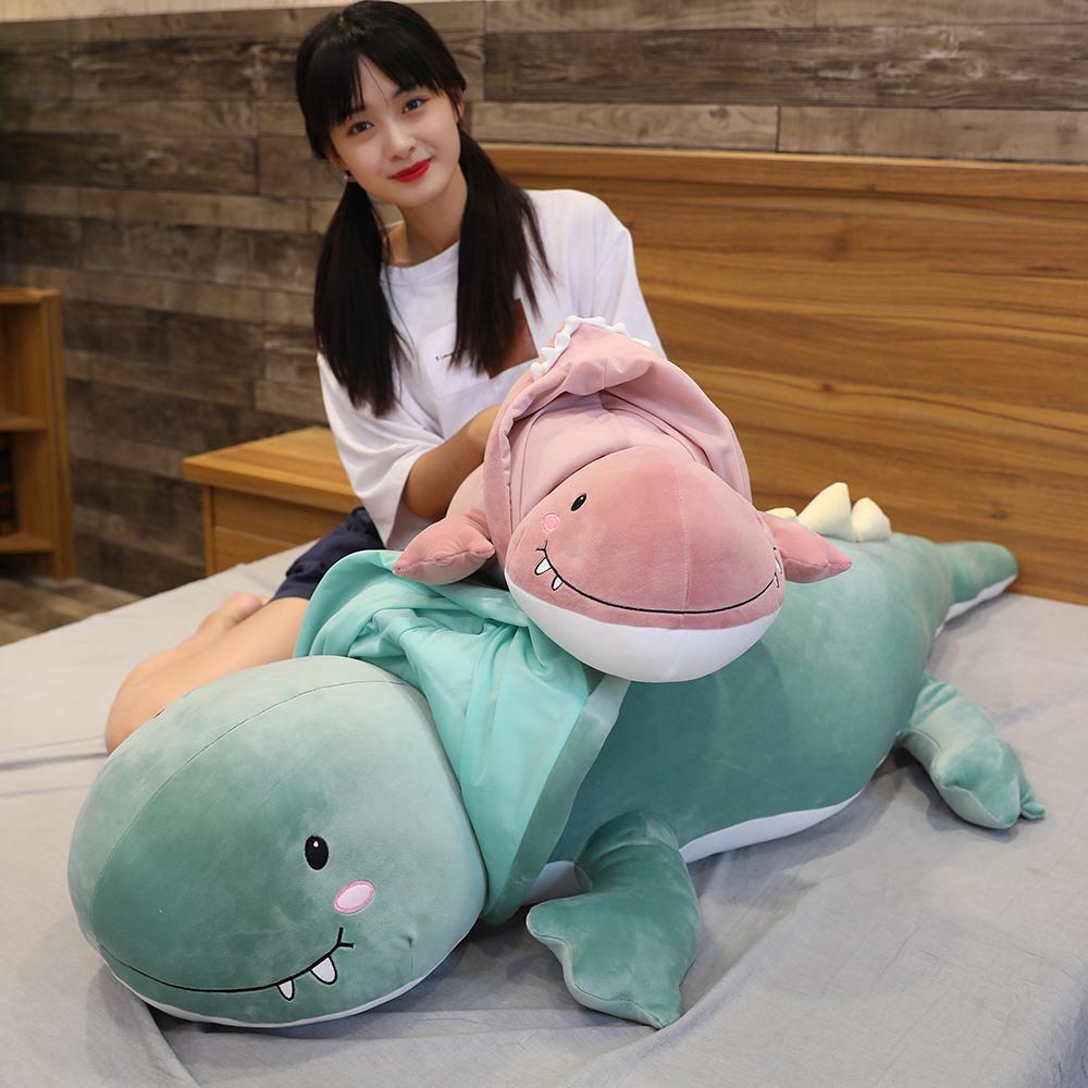 New Creative Plush Toys Super Soft Stuffed Plush Animals Dinosaur Cosplay Crocodile Toy Sleeping Pillow Christmas Gift