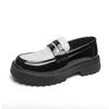Men's Large Patent Leather Slip-On Loafers - Versatile Casual & Business Thick Sole Shoes