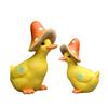 Mushroom Straw Hat Small Yellow Duck Silicone mold  Animal Duck Decor Statues Outdoor Courtyard Garden Landscape Home Decor
