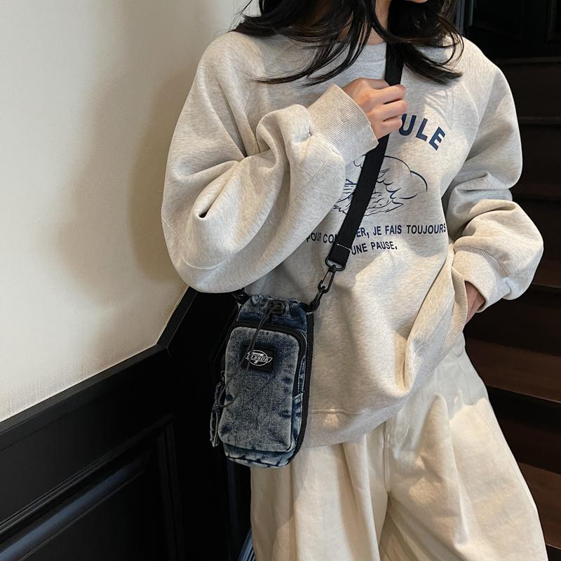 Damen Outdoor Sport Umhängetasche Herren Wasserkocher Tasche Multifunktionale Denim Schultertasche