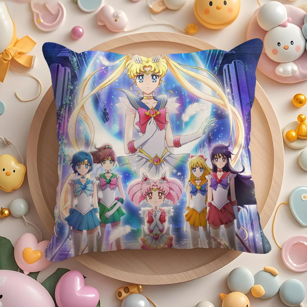PIKPAKA SSailor MMoon Anime Cushion Cover Plush Fabric Soft DoubleSided Printed Sofa Warm Winter Home Gift Pillow Cover
