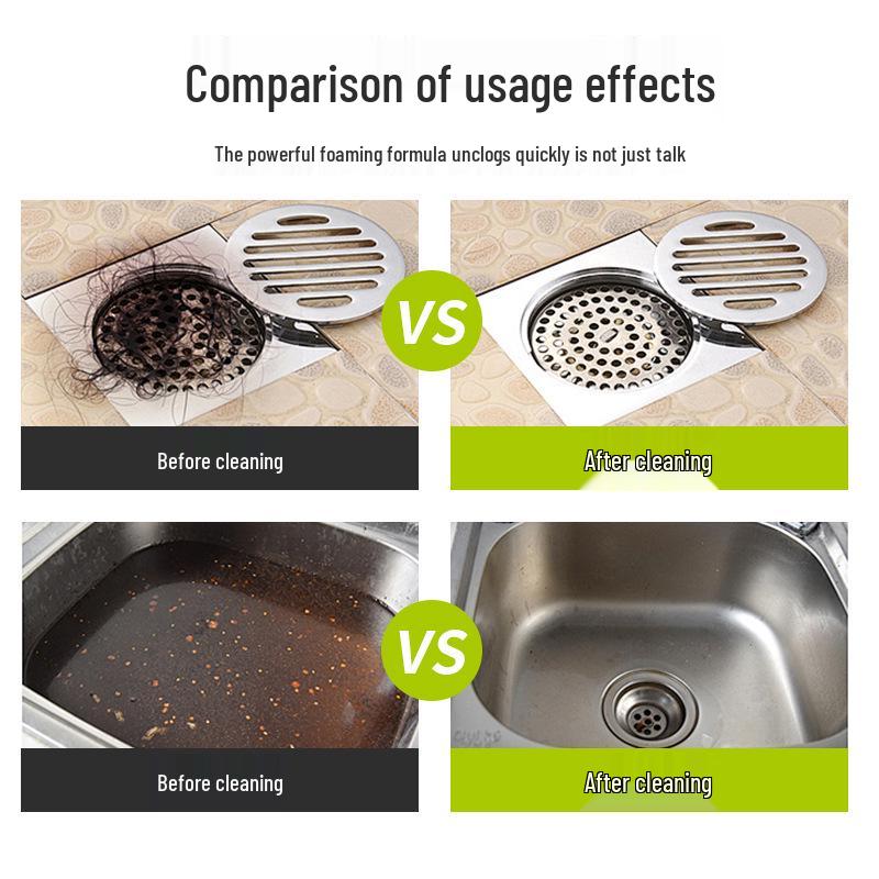 Powerful Pipe Unblocker with Active Oxygen - Dissolves and Deodorizes for Bathroom, Kitchen, and Toilet Disinfection