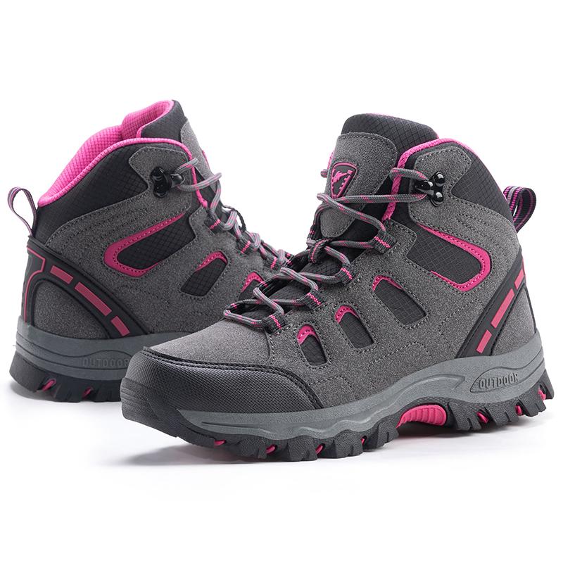 TUINANLE Men's High-Top Non-Slip Hiking Shoes Women Hiking Outdoor Wear-Resistant Platform Travel Shoes