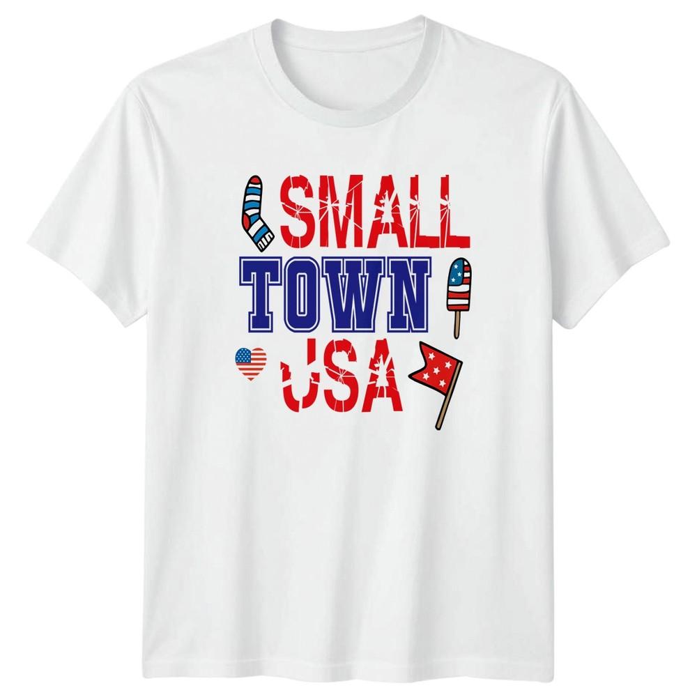 Small Town USA American Heritage Patriotism Unisexs Unisexs Graphic Tee S