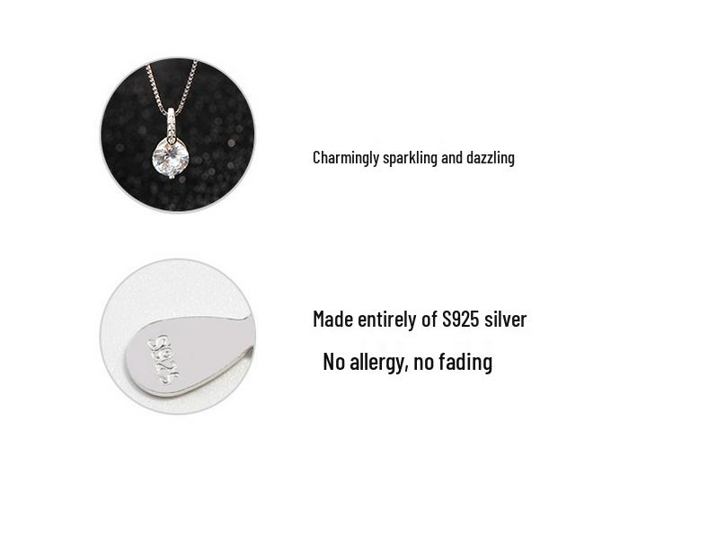 Colier cu Pandantiv Claviculă Exquisit din Argint Sterling 925 cu Diamant Simulat pentru Femei - 2022 Lux Ușor