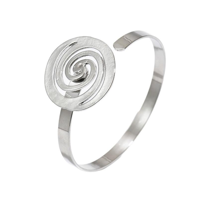 Fashion exaggerated irregular vortex design sense open ring alloy geometric spiral bracelet set women