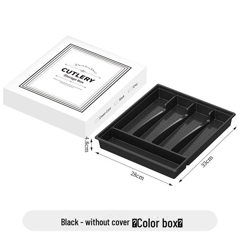 Transparent Multi-Grid Kitchen Storage Box with Lid: Organizer for Chopsticks & Cutlery