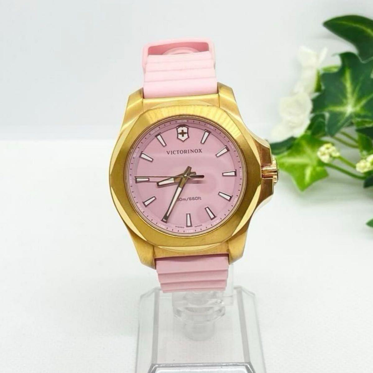 Used Battery replaced VICTORINOX INOX V 241807 pink ladies watch