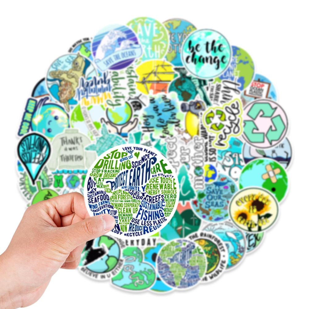 50 Eco-Friendly Phrase Graffiti Stickers for Luggage, Car, Phone, and Tablet Decoration