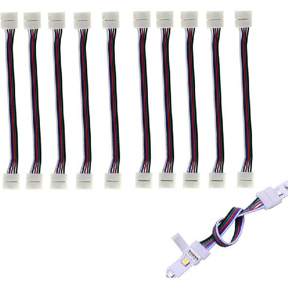 L Shape 5 Pins Connector 10mm Right Angle Corner Solderless Connector Clip for SMD 5050 RGBW RGBWW Fireproof Material 5 Conductor LED Strip Lights