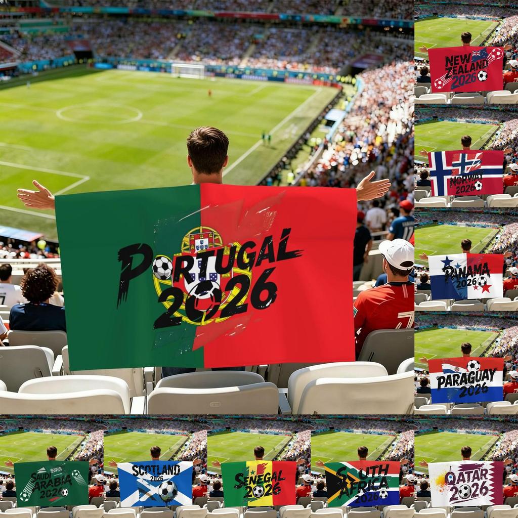 South Africa 2026 Soccer Fan Cape Lightweight Portable Supporter Flag Scarf Stadium Accessory for World Cup Events and Sports Gatherings