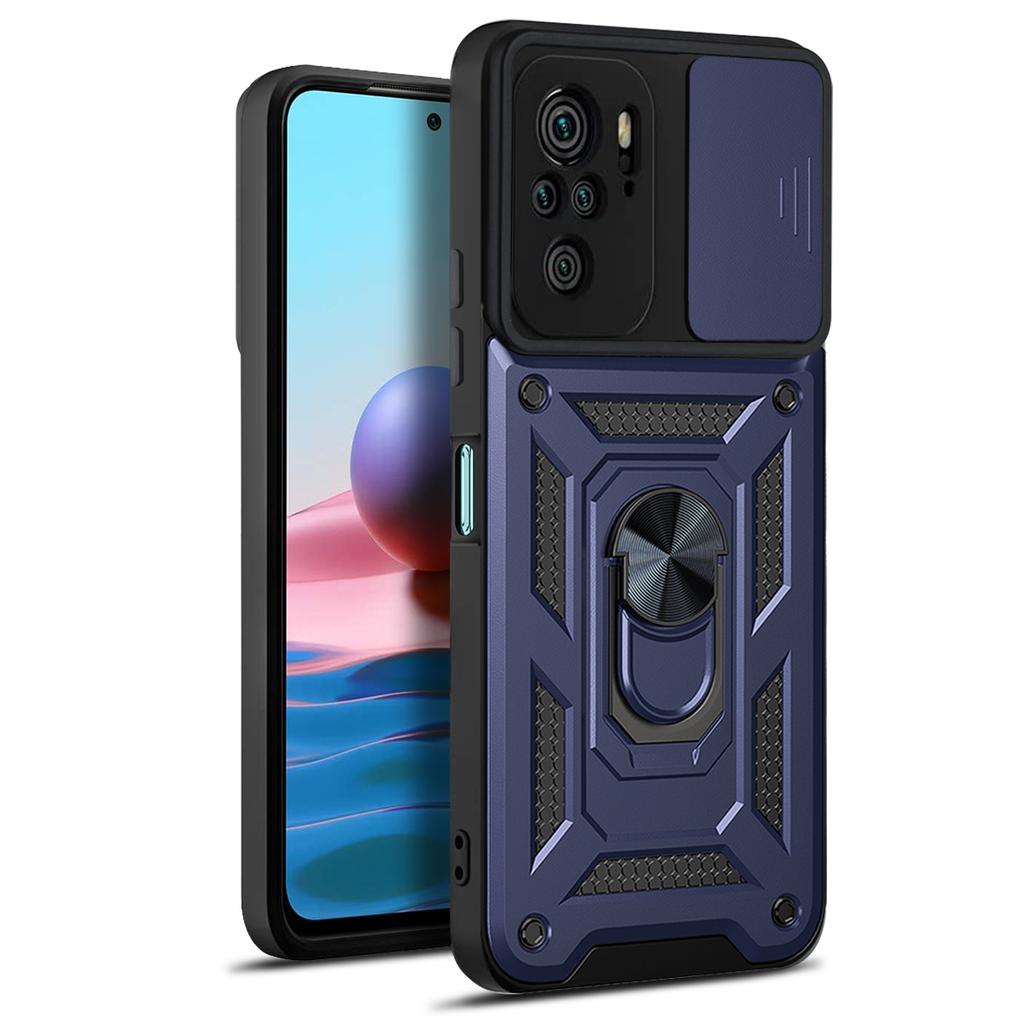 For Xiaomi Redmi Note 10 4G Case Redmi Note 10s 4G Cover Magnetic Ring Holder Armor Phone Case Slide Camera Protect Back Cover
