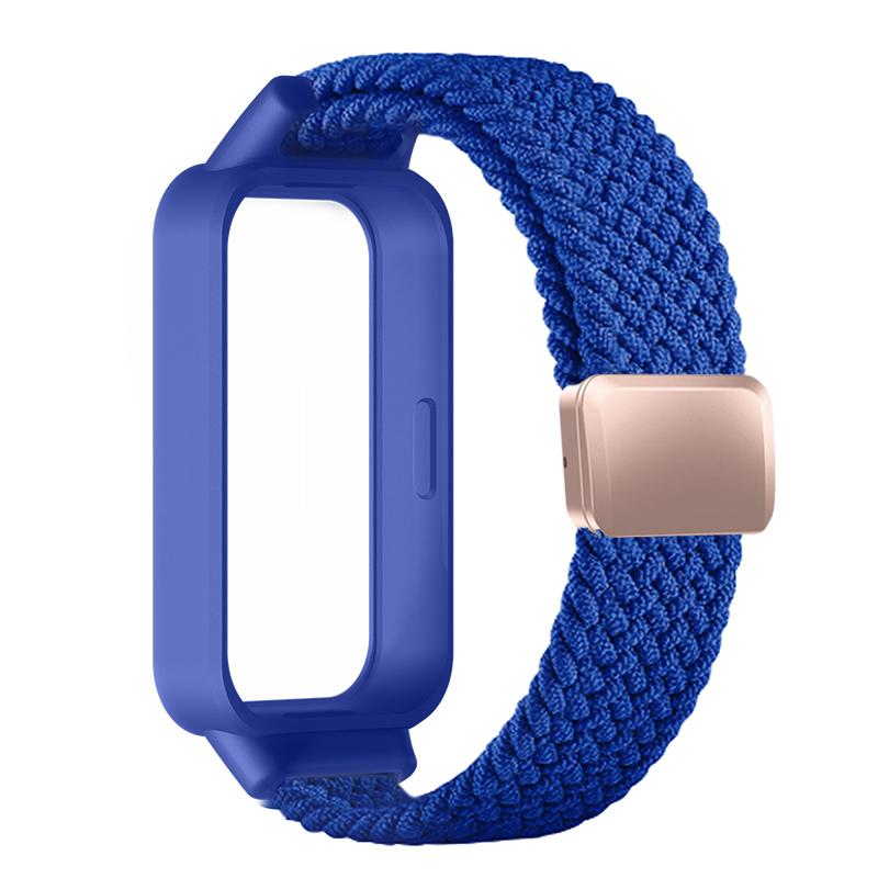 Pulseira Trançada+Capa de PC para Xiaomi mi band 9 8 active acessórios esportes magnético Pulseira de Nylon correa+Capa para Redmi band 3 2