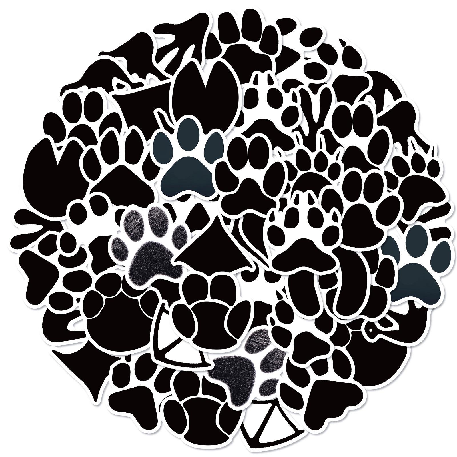 

Новые 50 черных мультяшных наклеек с принтом когтей животных, собачьи когти, кошачьи когти, милые креативные декоративные наклейки