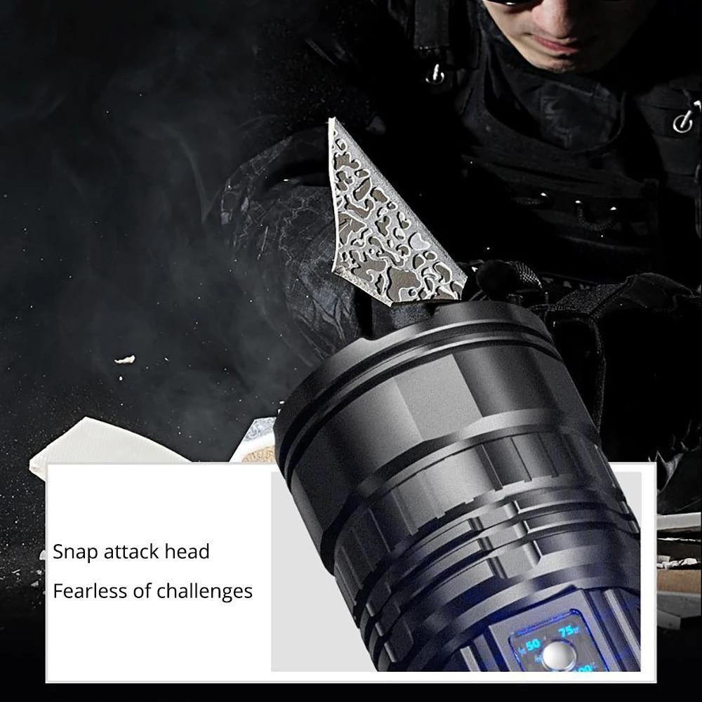 10000LM LED White Laser Built-in Battery Flash Light Emergency Spotlights 5km Most Powerful Led Flashlights Tactical Lights