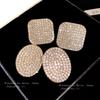Silver Needle Diamond Elliptical Geometric Stud Earrings Niche Light Luxury Design Earrings Dress Versatile Premium Earrings