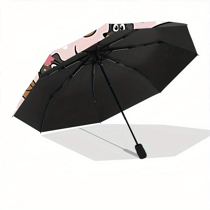 1pc Dachshund Pattern Automatic Open/Close Umbrella, Umbrella with Cartoon Design, Portable Compact Umbrella for Men & Women, Good Holiday G